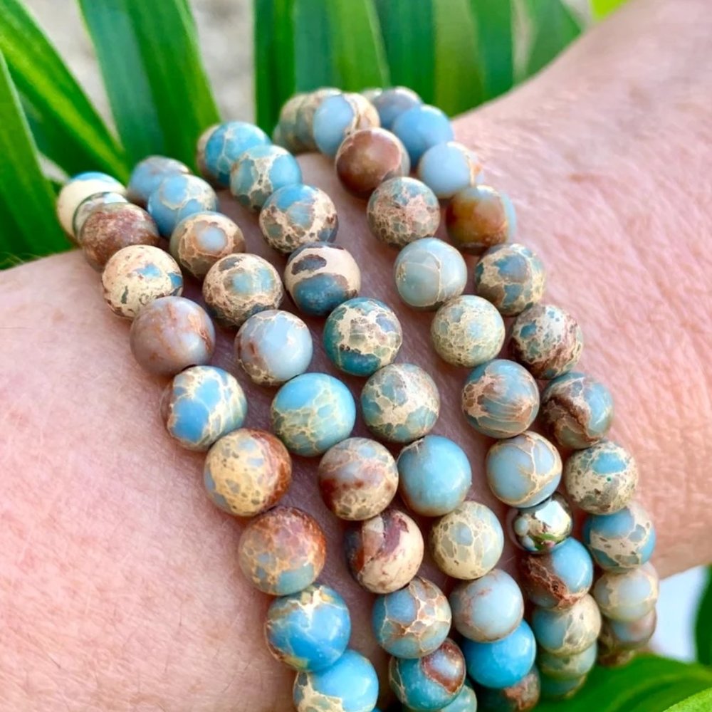Turquoise 8mm Beaded Healing Bracelet - Picture 2 of 2